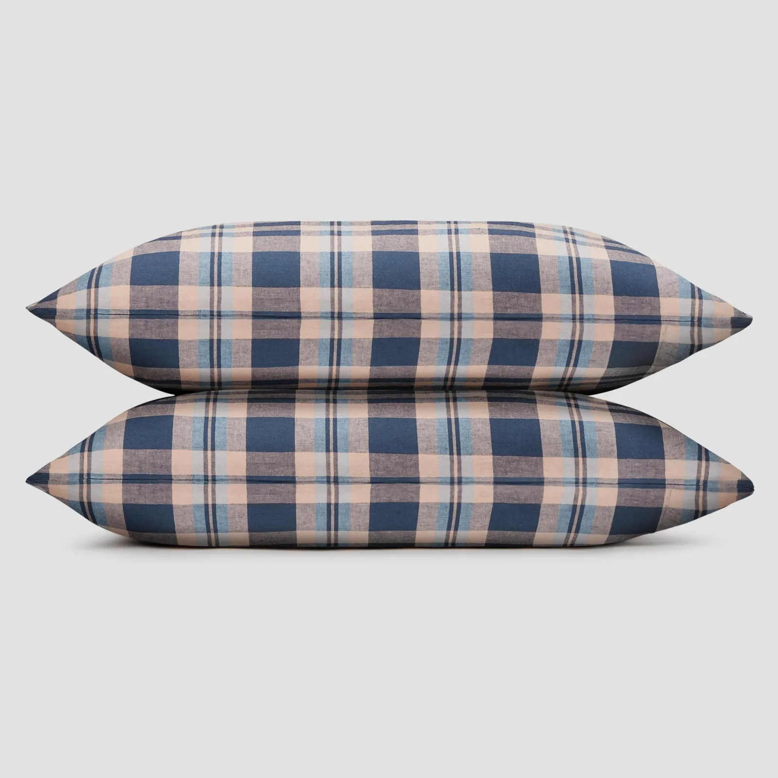 Best Atlantic Dallington Plaid Linen Blend Pillowcase (Pair) Linen Bedding|Pillowcases