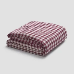 Best Linen Blend Duvet Cover Gingham Bedding|Linen Bedding