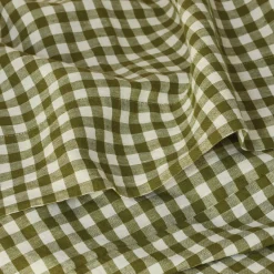 Linen Blend Flat Sheet Gingham Bedding|Linen Bedding