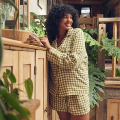 Sale Linen Pajama Shorts Set Women Pajama Sets|Linen Pajamas