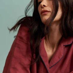 Clearance Linen Pajama Shorts Set Women Pajama Sets|Linen Pajamas