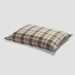 Discount Fern Green Plaid 100% Linen Pillowcases (Pair) Pillowcases