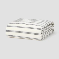 Outlet Linen Blend Duvet Cover Linen Bedding|Striped Bedding