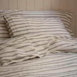 Sale Linen Blend Pillowcase (Pair) Striped Bedding|Linen Bedding
