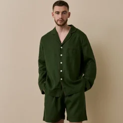 New Men's Linen Pajama Short Set Linen Pajama Sets|Linen Pajamas