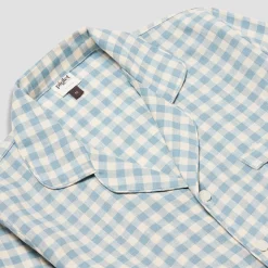 Sale Men's Linen Pajama Shirt Linen Pajamas|Gingham Pajamas