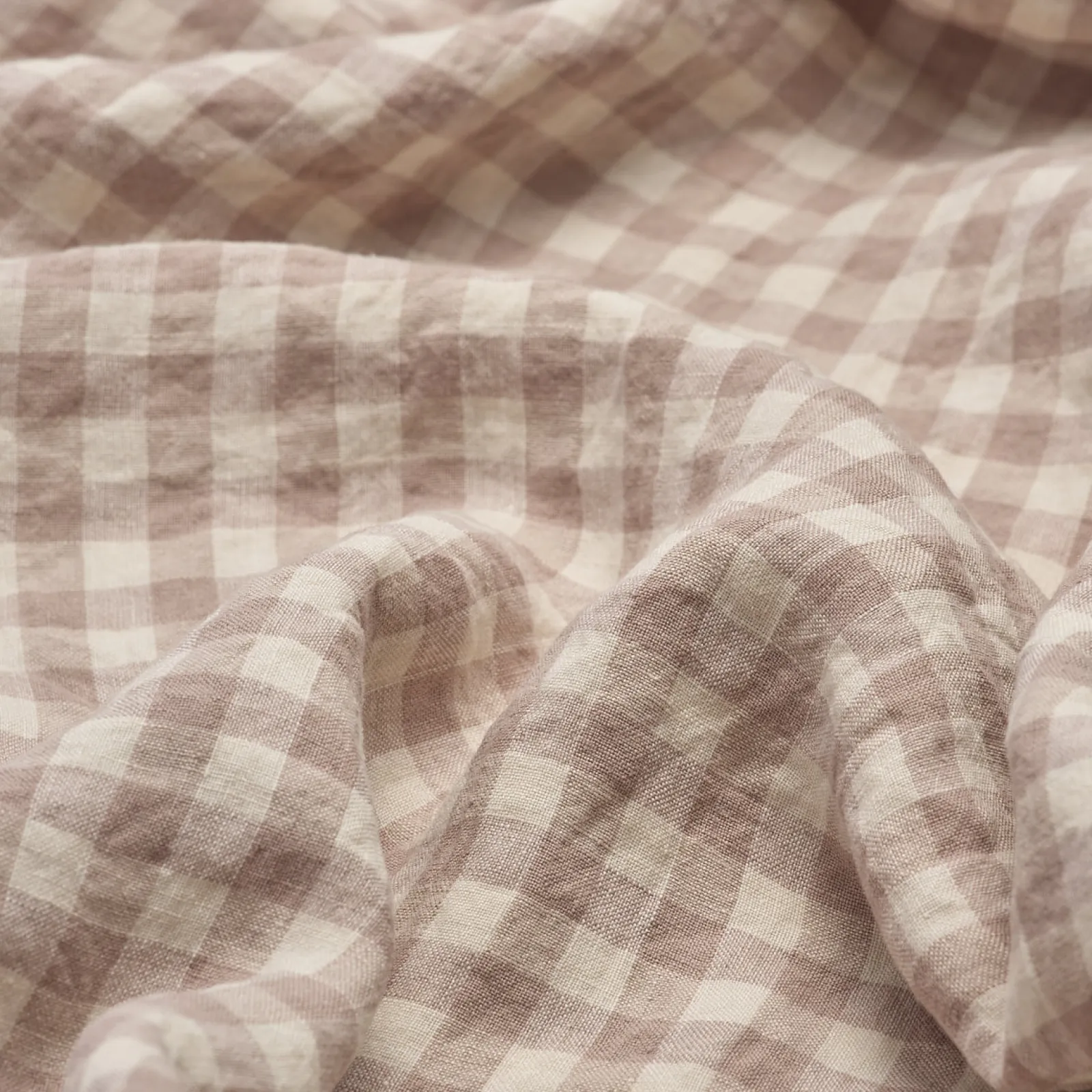 Discount 100% Linen Fitted Sheet Gingham Bedding|Linen Bedding