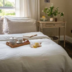 Discount 100% Linen Pillowcases (Pair) Gingham Bedding|Linen Bedding