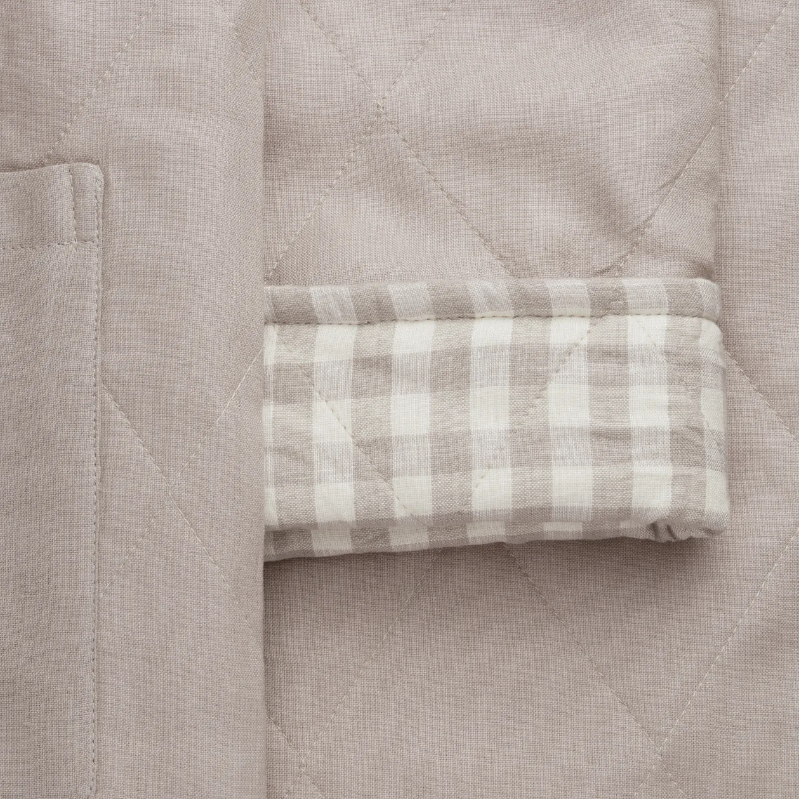 Mushroom Gingham Linen Housecoat Women Linen Pajamas|Linen Pajamas