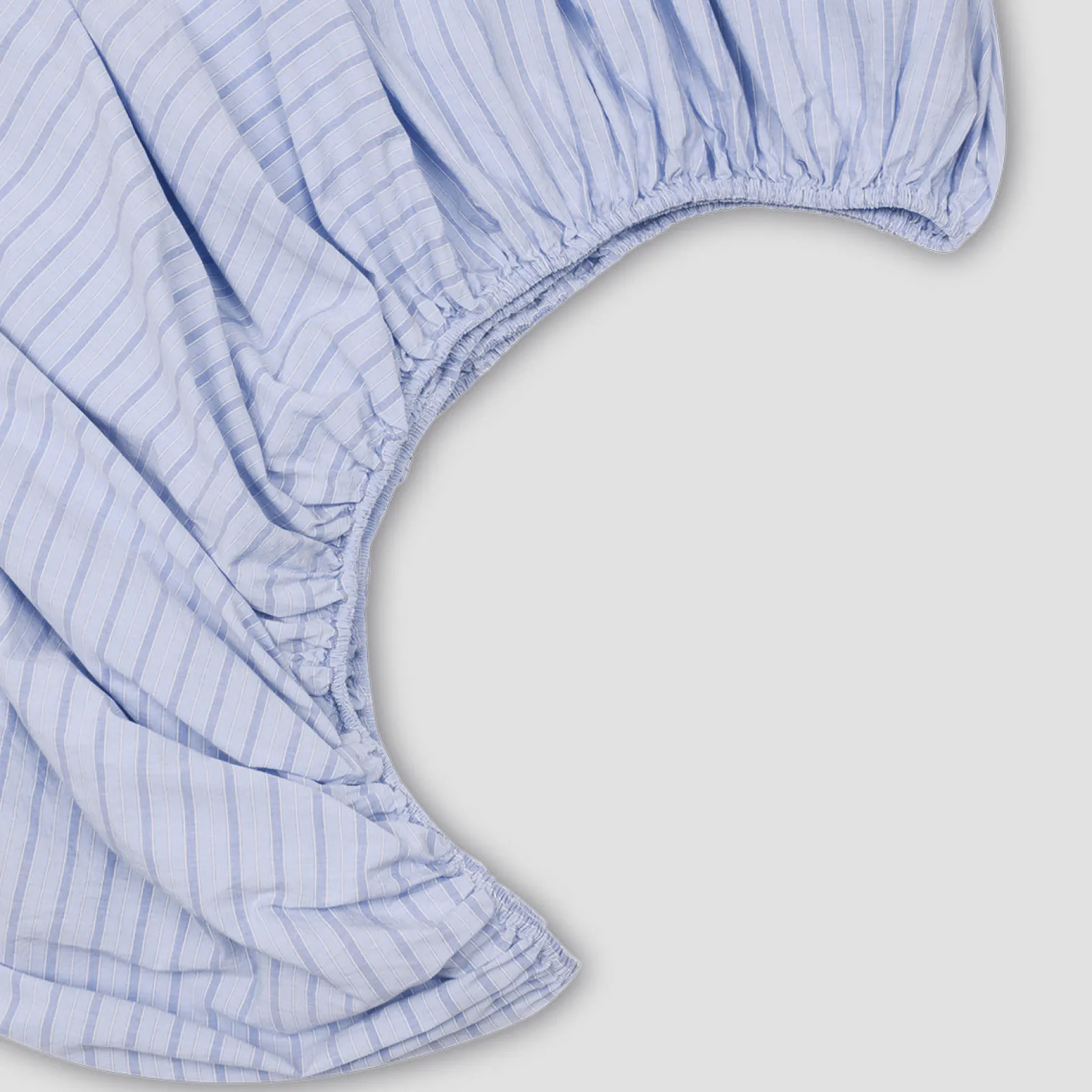 Online Pale Blue Favorite Shirt Stripe Cotton Fitted Sheet Striped Bedding|Fitted Sheets