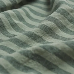 Clearance Linen Blend Fitted Sheet Striped Bedding|Linen Bedding