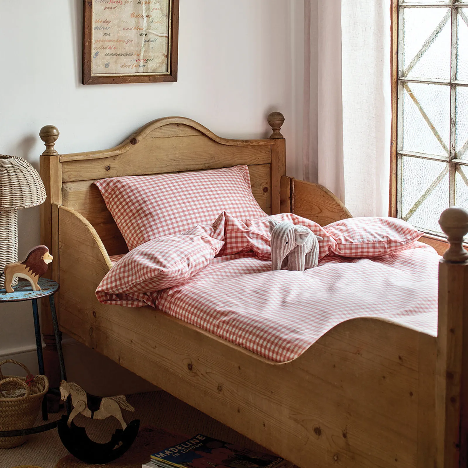 Discount Kids Gingham Cotton Bedding Set Kids Gingham Bedding|Kids Bedding