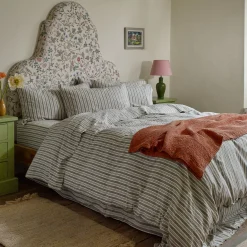 Discount Linen Blend Duvet Cover Striped Bedding|Linen Bedding