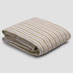 Best Linen Blend Flat Sheet Striped Bedding|Linen Bedding