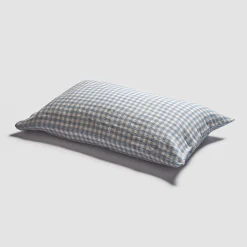 Discount Linen Blend Pillowcase (Pair) Gingham Bedding|Linen Bedding