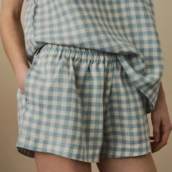 Sale Linen Cami Set Women Linen Pajamas|Gingham Pajamas