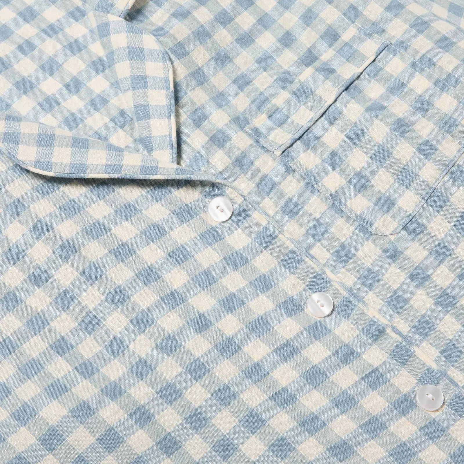 Sale Linen Pajama Shirt (Top Only) Women Linen Pajamas|Gingham Pajamas