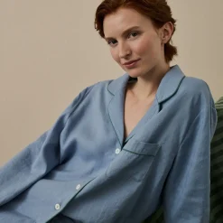 Clearance Linen Pajama Shirt Women Linen Pajamas