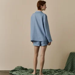 New Linen Pajama Shorts Set Women Pajama Sets|Linen Pajamas