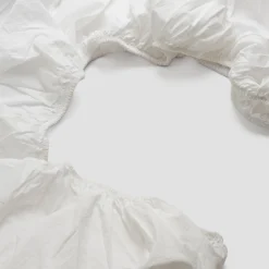 Hot White Washed Cotton Percale Fitted Sheet Fitted Sheets