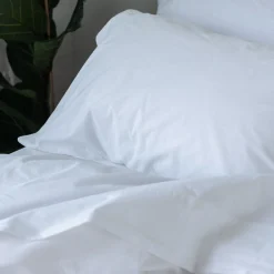 Sale White Washed Cotton Percale Flat Sheet Flat Sheets